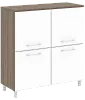 Офисный шкаф квадратный закрытый со стеклом (white)